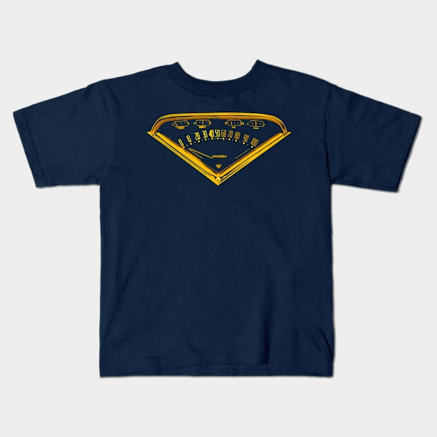 Gold 1950s Speedometer Kids T-Shirt by Throwzack